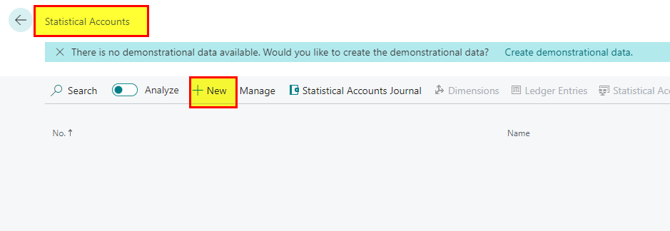 Statistical General Ledger 